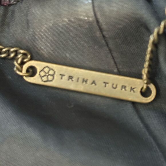 Trina Turk Crop Blazer Jacket Black Red Sz 10 - Picture 2 of 14